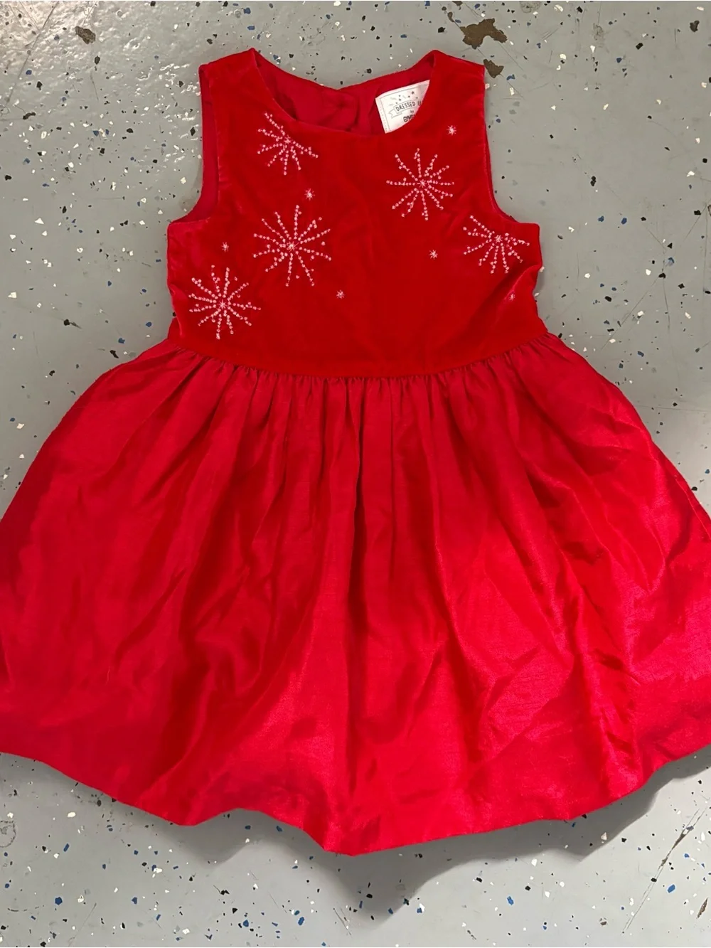 Dressed Up by Gymboree 3T Red Velvet Party Dress with Sparkle Snowflakes